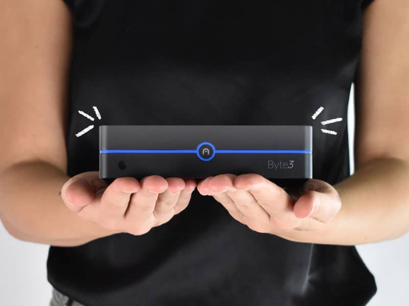 a hand holding a byte3
