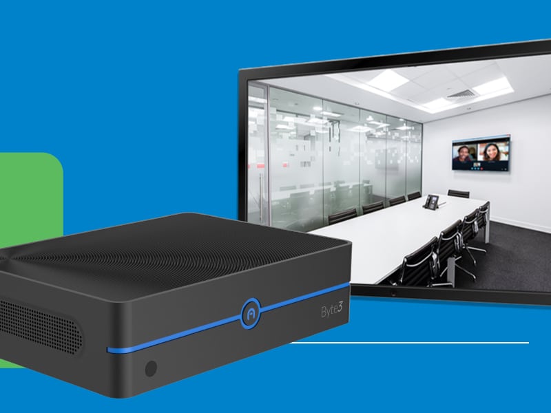 Byte3 and a monitor for virtual meeting